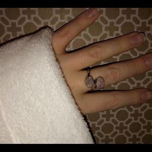 Pink Geo-stone (Crystal) Ring Size 7
